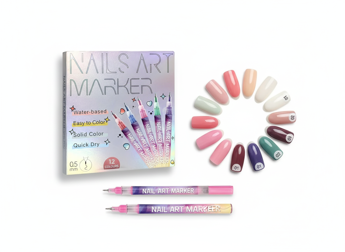 Nail Art Pens Set of 12 Colors