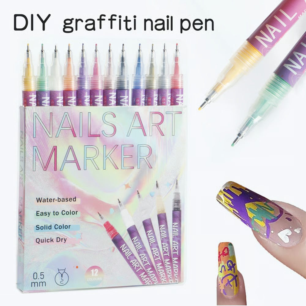 Nail Art Pens Set of 12 Colors