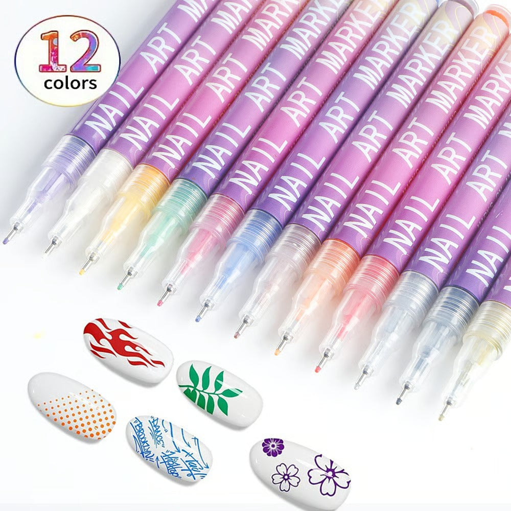 Nail Art Pens Set of 12 Colors