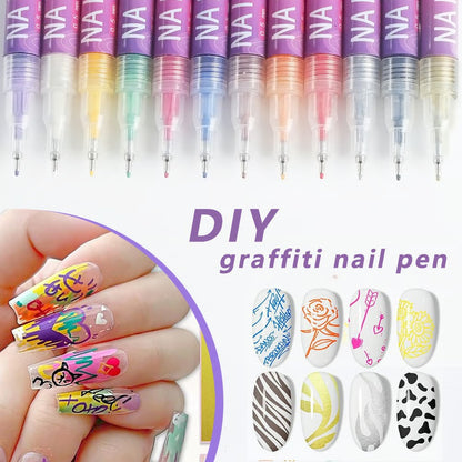 Nail Art Pens Set of 12 Colors